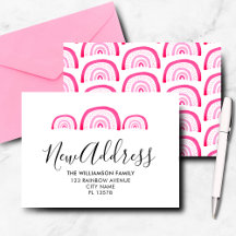 Modern Flytta Announcement Rosa Rainbow
