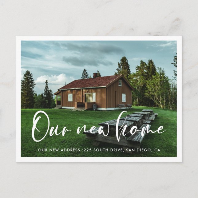 Modern flytta av trendig-typografi vykort (Framsida)