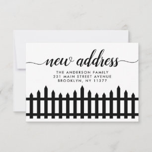 Modern Flytta för Nya adress Hem Picket Fence (Hem Meddelande