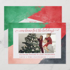 Modern Flytta för nytt skrivhem för Helgdagar Foto Julkort