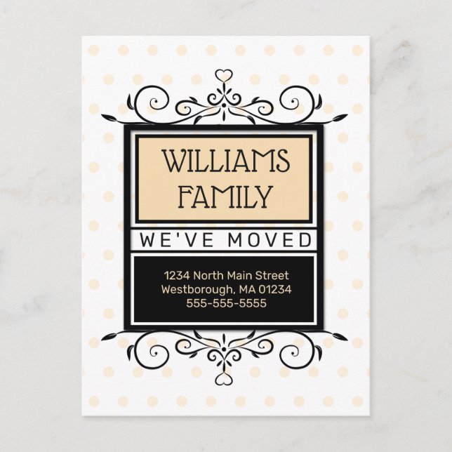 Modern Flytta för  Vi har flyttat familjenummer Meddelande Vykort (Framsida)