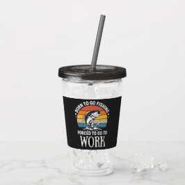 Modern född till fisk som tvingats till arbete take away mugg