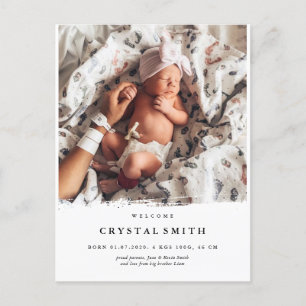 Modern födelseanmälan till foto baby-fotokort inbjudan vykort