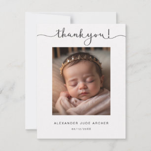 Modern födelseattest i baby inbjudningar