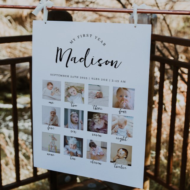 Modern födelsedagsaffisch för 1-årsfirande med fot poster (Skapare uppladdad)