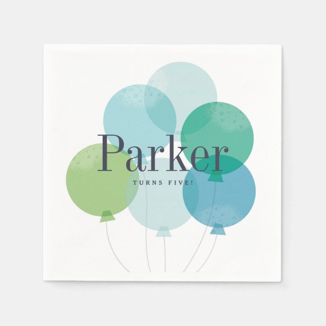 Modern födelsedagsfest-blöjor pappersservett (Framsidan)