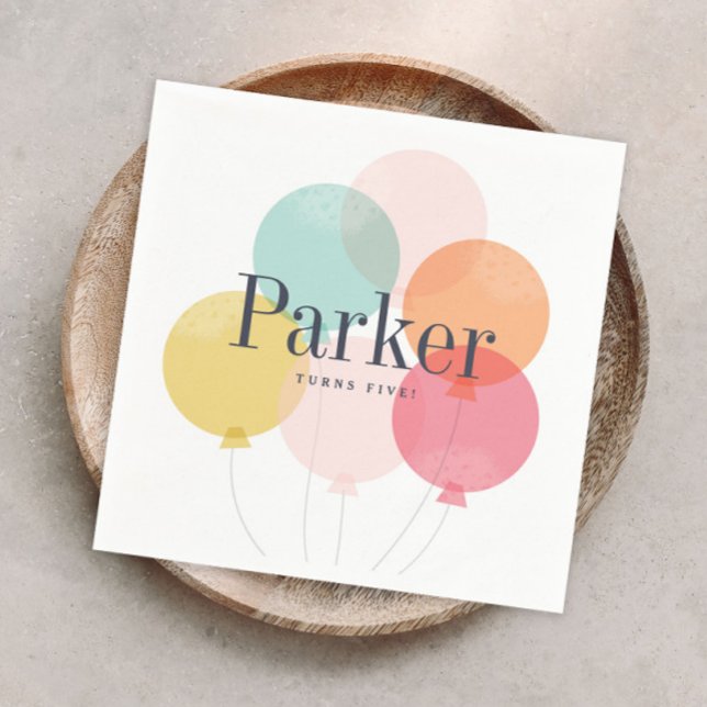 Modern födelsedagsfest-blöjor pappersservett (Modern colorful balloons kids birthday party paper napkin.)