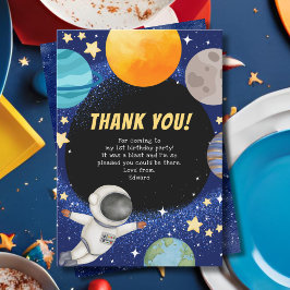 Modern Födelsedagsfest För Barn Rymden Tacksamhets Tack Kort