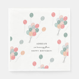 Modern Födelsedagsfest för färgstarka pastellbubbl Pappersservett