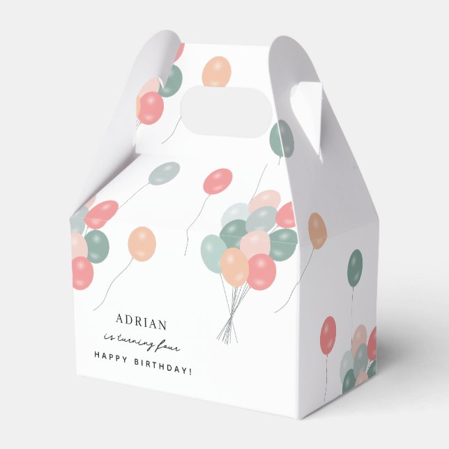 Modern Födelsedagsfest för färgstarka pastellbubbl Presentaskar (Framsidan Sidan)