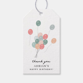Modern Födelsedagsfest för färgstarka pastellbubbl Presentetikett