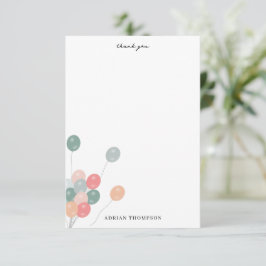 Modern Födelsedagsfest för färgstarka pastellbubbl Tack Kort