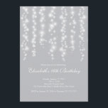 Modern födelsedagsfest för gnistrasilversweet inbjudningar<br><div class="desc">Starta ditt dottersweet sixteenparty av höger med vår härliga gardin av inbjudan för partyet för vitljussweet sixteen. Våra för partyinbjudan för snyggten och för contemporaryn söta 16 särdrag stränger av att blinka vitljus som sparkling på en grå silverbakgrund. Bläddra inbjudan över att finna en matcha baksida för ett extra speciellt...</div>