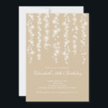 Modern födelsedagsfest för gnistrasolbrännasweet inbjudningar<br><div class="desc">Starta ditt dottersweet sixteenparty av höger med vår härliga gardin av inbjudan för partyet för vitljussweet sixteen. Våra för partyinbjudan för snyggten och för contemporaryn söta 16 särdrag stränger av att blinka vitljus som sparkling på en beige sandsolbrännabakgrund. Bläddra inbjudan över att finna en matcha baksida för ett extra speciellt...</div>