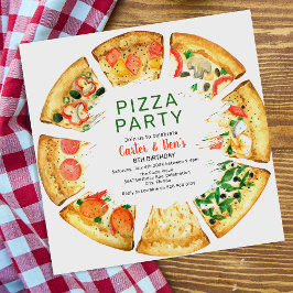 Modern Födelsedagsfest För Pizzajoint Inbjudningar