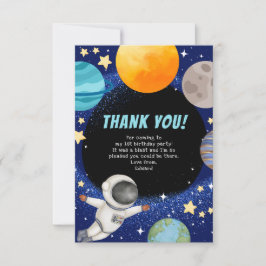 Modern Födelsedagsfest för Rymden Tacksamhetskort Tack Kort