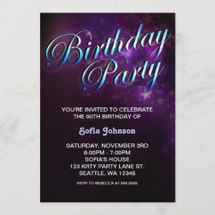 modern födelsedagsinbjudan med cool design inbjudningar