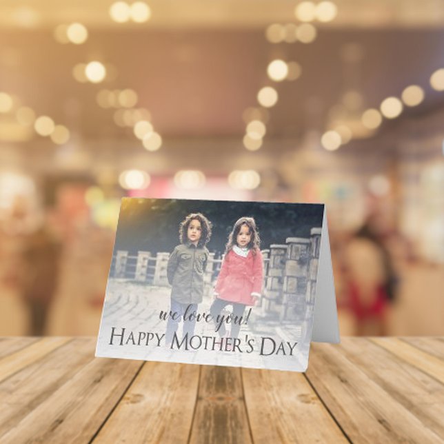 Modern födelsedagskort för mamma med foto kort (Modern Photo Mothers Day Folded Greeting Card)