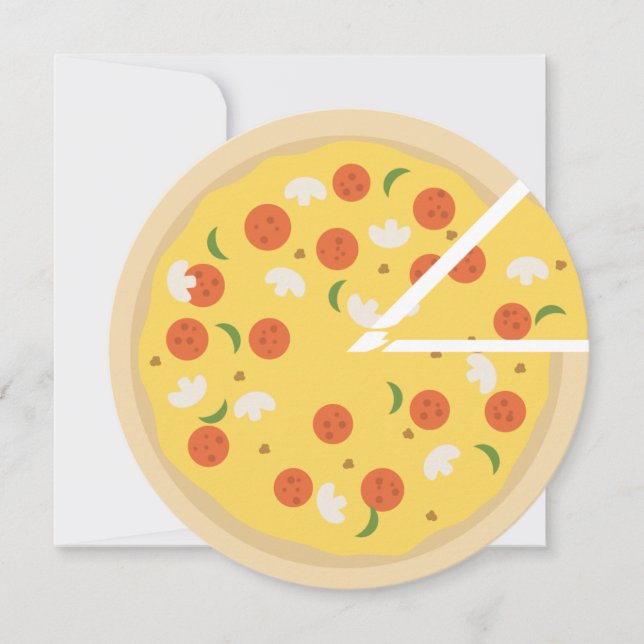 Modern Födelsedagsrund Pizzafest Inbjudan (Framsida)