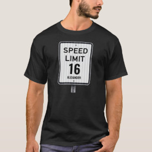 Modern födelsedagsskylt för 16-årsdag t shirt