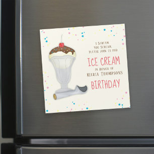Modern födelsedagstam Ice Cream Simple Whimsical M