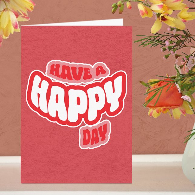 Modern födelsedagstext vikt gratulationskort kort (Greeting Card - Dark Pink)