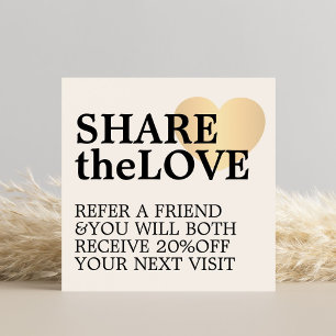 Modern fold Faux Guld Heart Fyrkantigt Visitkort