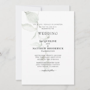 Modern Foliage Bride Parents Bröllop Inbjudningar