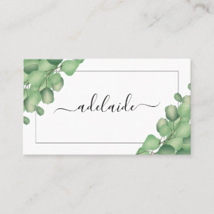 Modern Foliage Greenery Hair Stylist Botanical Visitkort