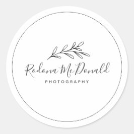 Modern Foliage Grönska Professionell Runt Klistermärke