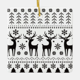 Modern Folk Art Christmas Reindeer Julgransprydnad Keramik