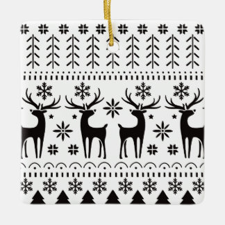 Modern Folk Art Christmas Reindeer Julgransprydnad Keramik
