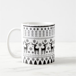 Modern Folk Art Christmas Reindeer  Kaffemugg
