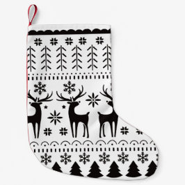 Modern Folk Art Christmas Reindeer Liten Julstrumpa