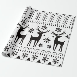 Modern Folk Art Christmas Reindeer  Presentpapper