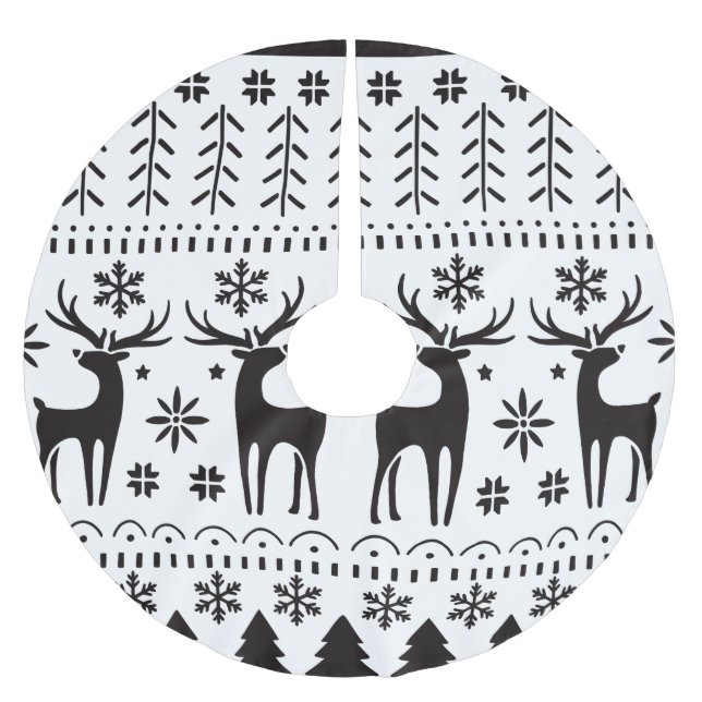 Modern Folk Art-julpryder Julgransmatta Borstad Polyester (Framsidan)