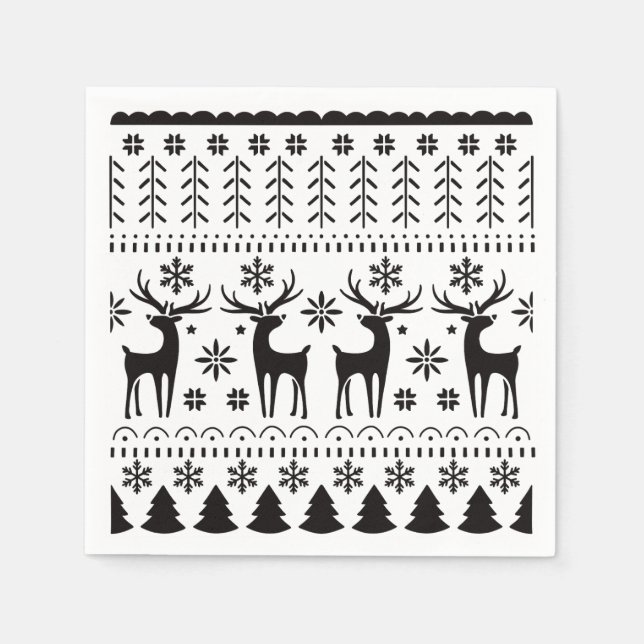 Modern Folk Art-julpryder Pappersservett (Framsidan)