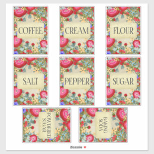Modern Folkart Spice Labels Köks Klistermärken