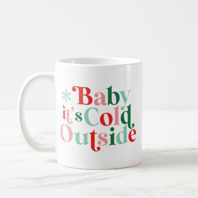 Modern Font Boho Baby Det är Kallet utanför jul Kaffemugg (Vänster)