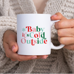Modern Font Boho Baby Det är Kallet utanför jul Två-Tonad Mugg