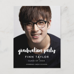 Modern font graduation photo invitation vykort