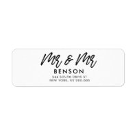 Modern font Mr & Mr. gay bröllop returadress