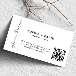 Modern för Bröllop-fotokortet för QR-koden i Kärl Tilläggskort