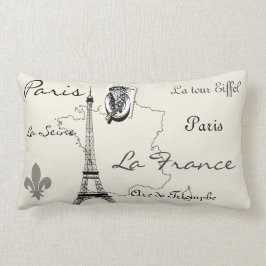 Modern för Eiffel för vintageParis frankriken Lumbarkudde