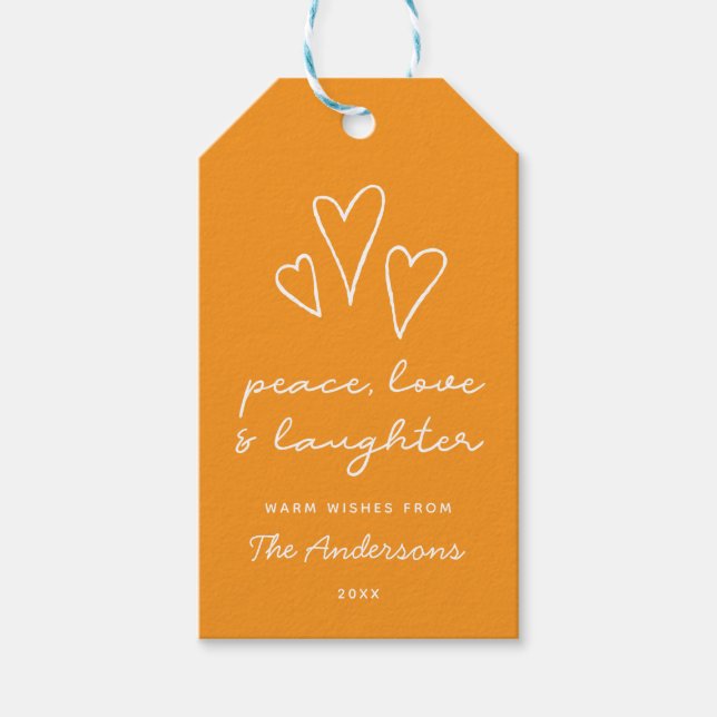 Modern för fredkärlek för helgdag | minsta chic presentetikett (Framsidan)
