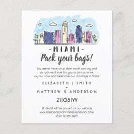 Modern för handritad destination för MIAMI Bröllop