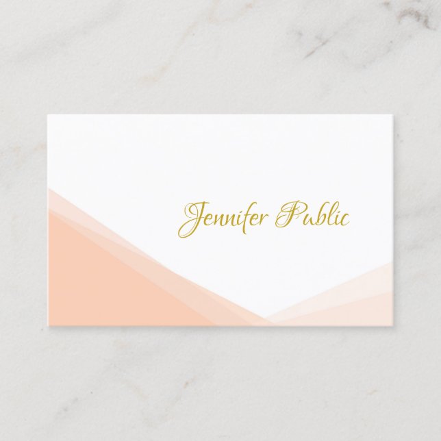 Modern för handskriven Guld-skript Namn Profession Visitkort (Framsida)