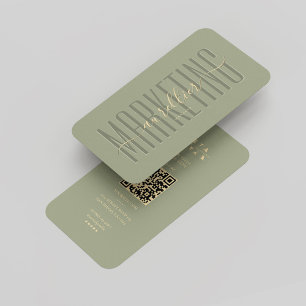 Modern för Monogram Marknadsföring Sage-skript Visitkort