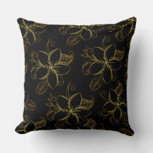 Modern för svart och Guld-Blommigt