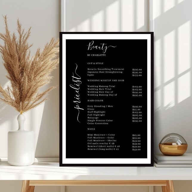 Modern förenklad Pris lista Poster (Modern Simpel Price List Poster)